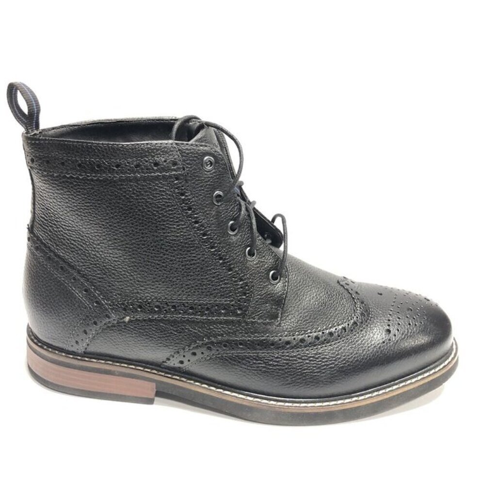 Nunn Bush Men’s Odell Wingtip, Black Leather Boots, Size 10 XW